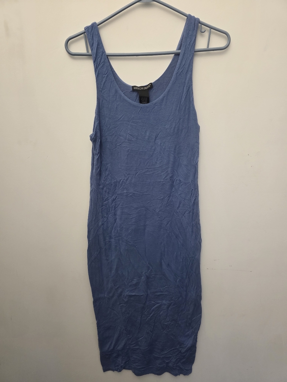 Blue Maxi Dress - Sleeveless w/ Stretchy Fabric - Double Layers - Casual Basic